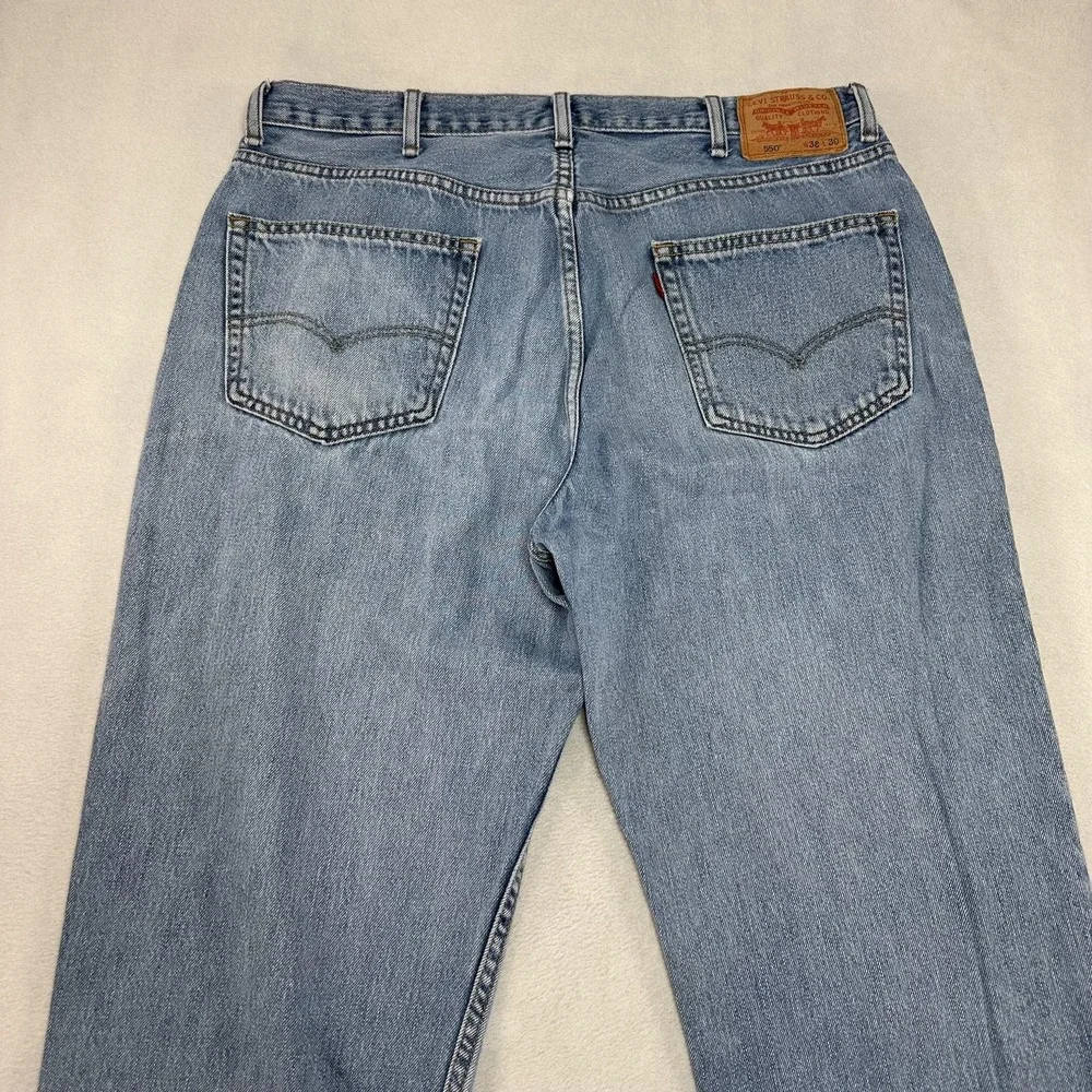 Levis 550 Jeans Mens 38x30‎ Blue Denim Relaxed Fit Tapered Leg Light Wash Y2K